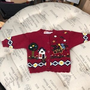 NWT McKids red knit cardigan sweater sz12 months